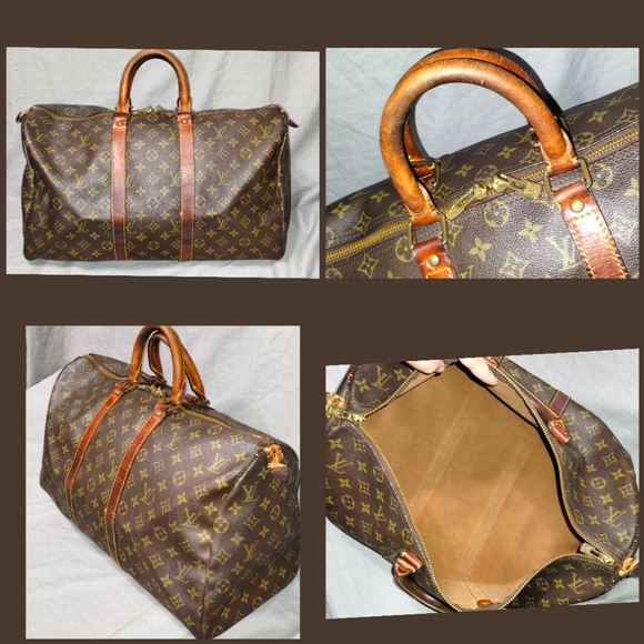 LOUIS VUITTON BROWN MONOGRAM LV BOSTON BAG SATCHEL LARGE BAG ~AUTHENTIC - Picture 3 of 16